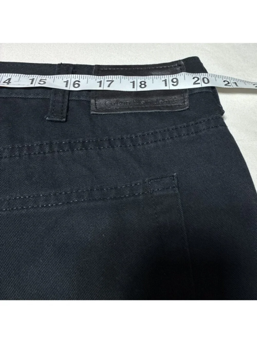 Calvin Klein Easy Fit Black Jeans Size 42 Baggy Wide Leg High Rise 90s Style